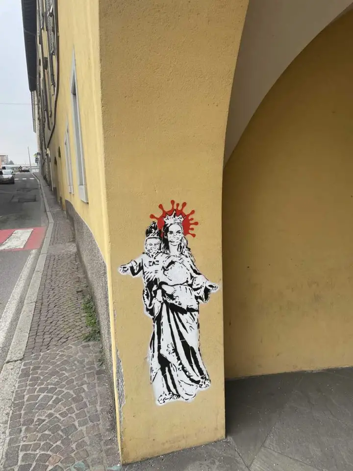 murale comparso ad Alzano Lombardo