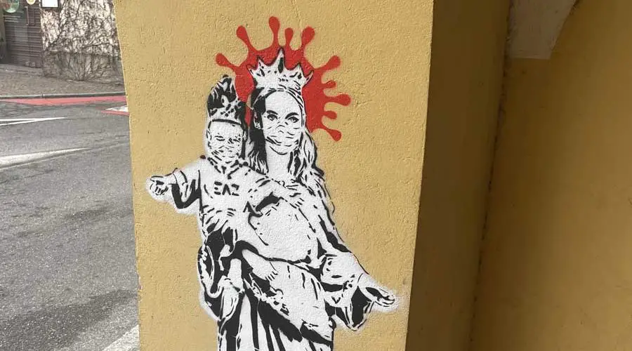 murale comparso ad Alzano Lombardo